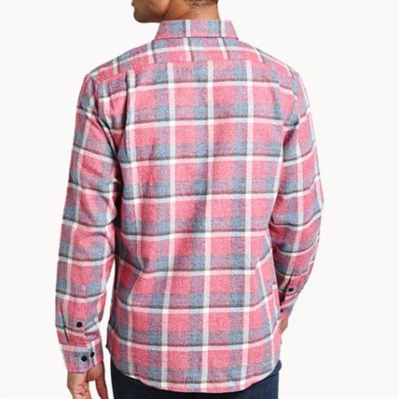 Normal Brand Men's Twisted Yarn Long Sleeve Plaid Button Up Shirt, Size XL - Red - Picture 3 of 12